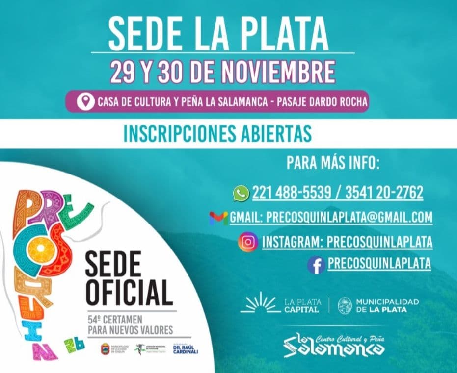 Inscripción abierta en La Plata para los artistas que aspiran a lucirse el Pre Cosquín 2026