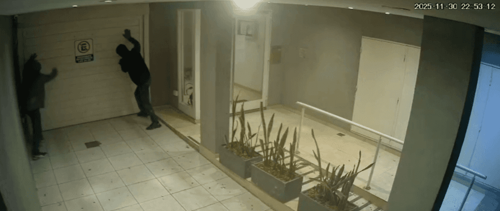 Intento de robo en un edificio de 27 entre 44 y 45 quedó registrado en cámaras