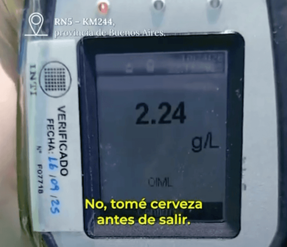 Manejaba por la ruta alcoholizado y la sanción fue de 1.700.000 pesos