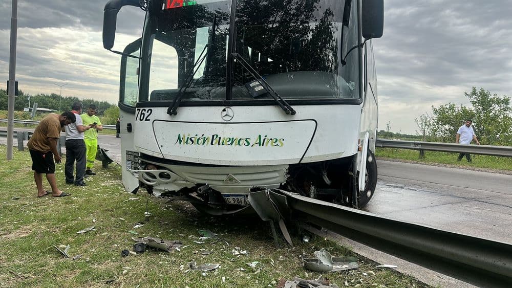 Misión fallida: Un colectivo despistó en la subida La Plata-Buenos Aires