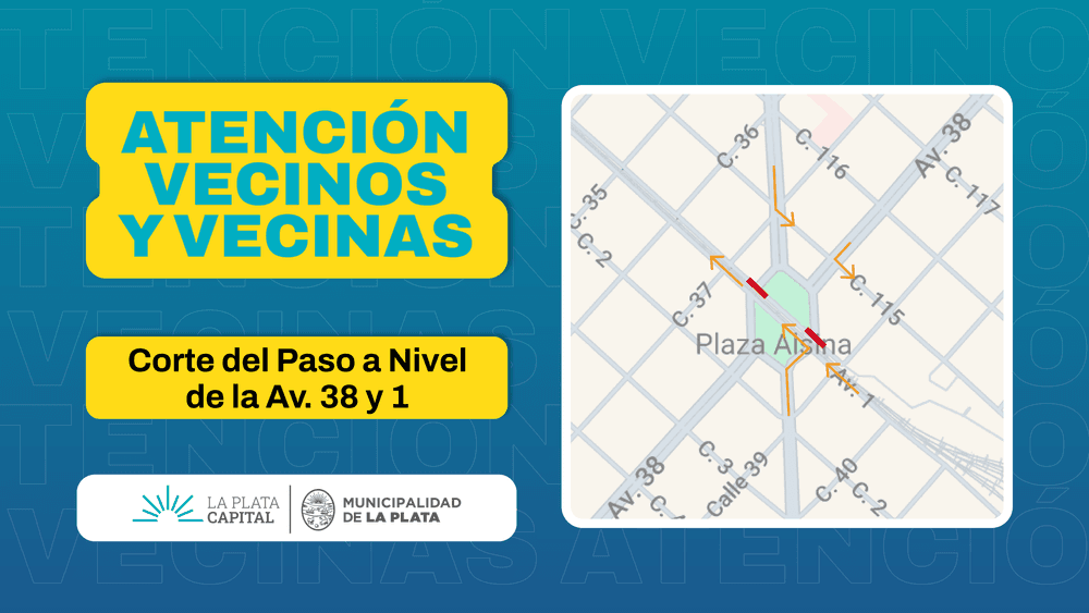 Informan desvíos en la circulación por obras en el paso a nivel de 1 y 38